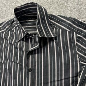 7 Diamonds Shirt Mens‎ Small Black White Cotton Stripe Button Dress Casual